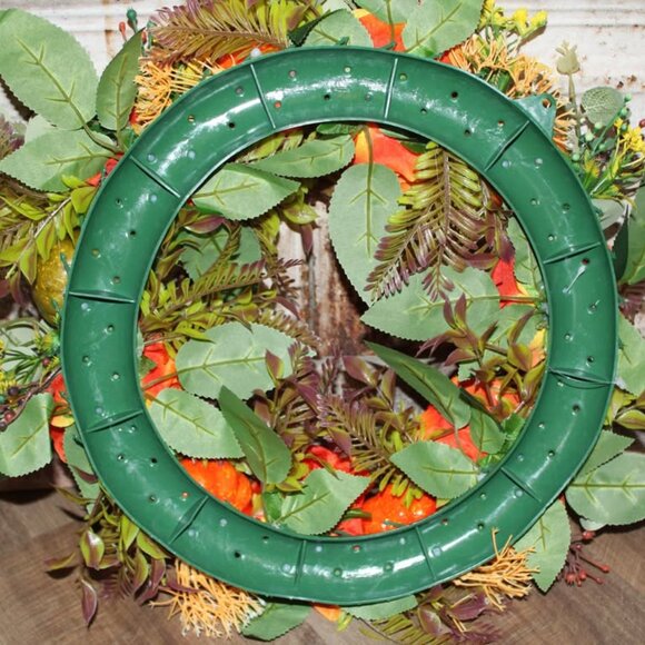 NEW 16" Floral Pumpkin & Gourd Farmhouse Fall Wreath - Picture 4 of 4